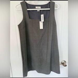 Aritzia Grey Square-Neck Midi Dress